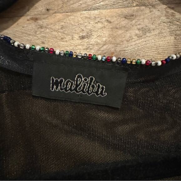 Vintage Y2K Whimsigoth Fairy Grunge Sheer Beaded Clasp-Close Overlay by Malibu - Picture 12 of 14